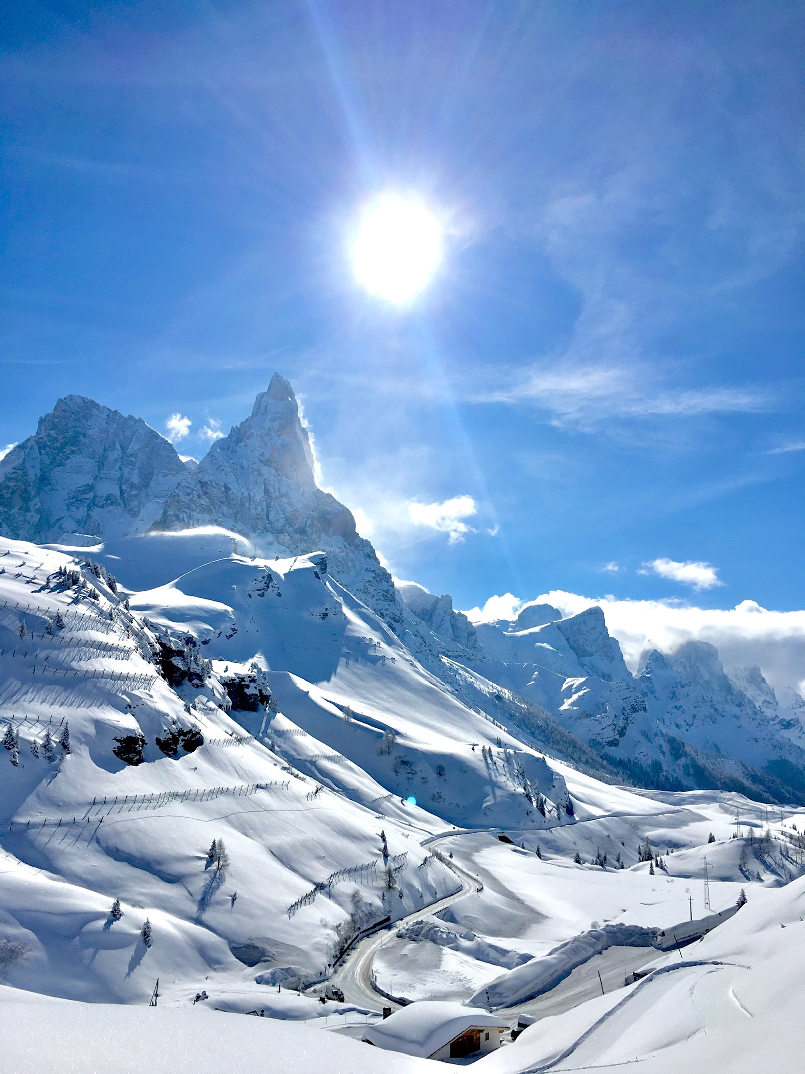 Snow-covered Dolomites